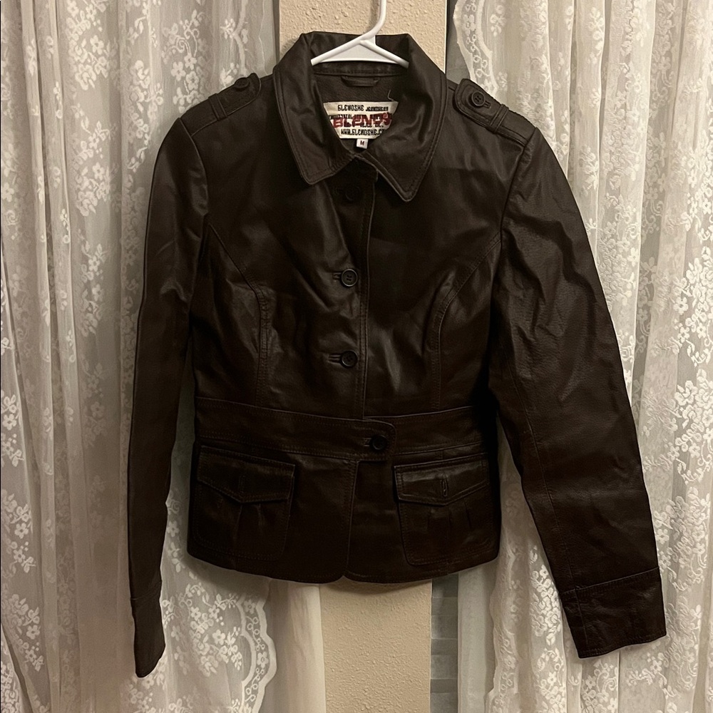 Elegant Dark Brown Leather Jacket